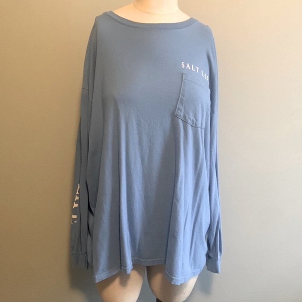 Salt Life Light Blue Lobster Long Sleeve Pocket Shirt